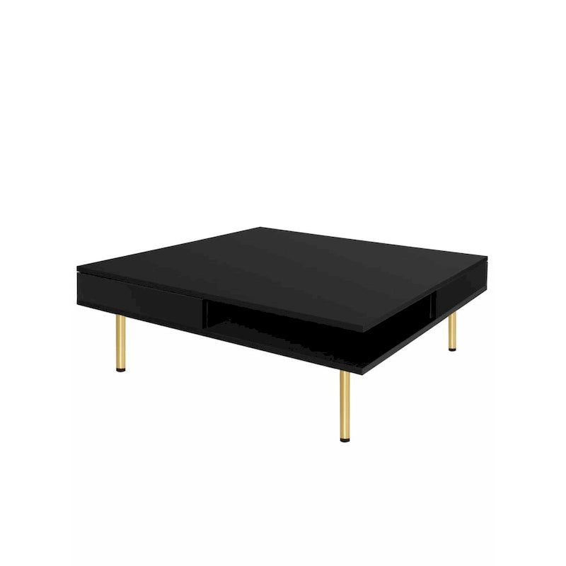 Table basse exquise laquée à pieds dorés