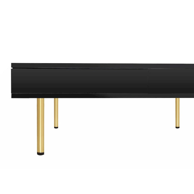 Table basse exquise laquée à pieds dorés
