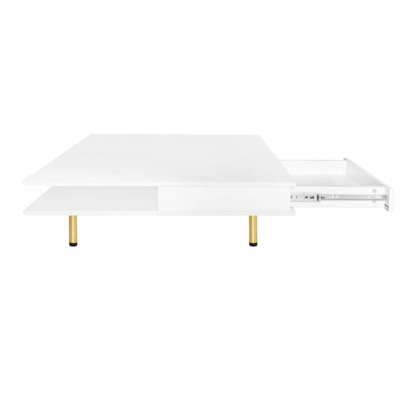 Table basse exquise laquée à pieds dorés