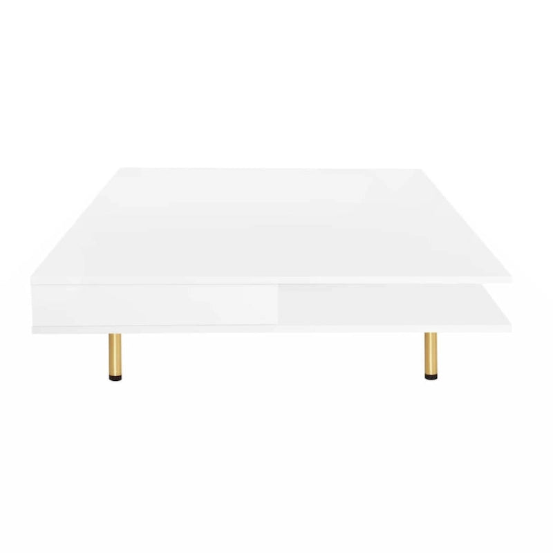 Table basse exquise laquée à pieds dorés