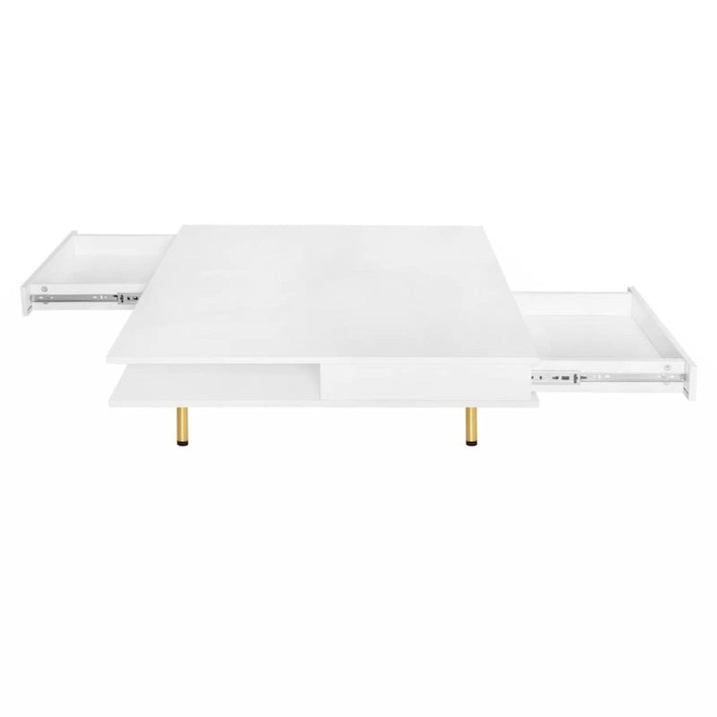 Table basse exquise laquée à pieds dorés