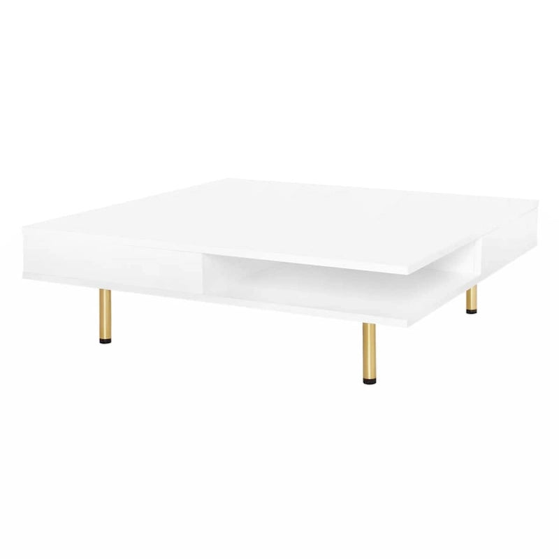 Table basse exquise laquée à pieds dorés