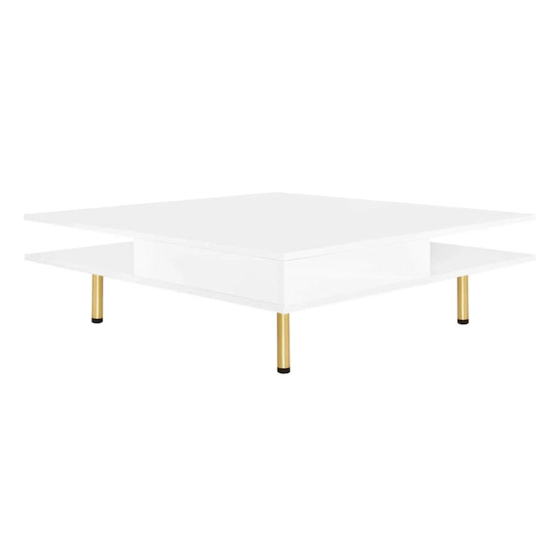Table basse exquise laquée à pieds dorés