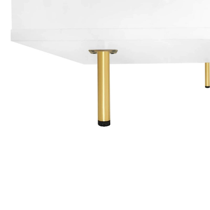 Table basse exquise laquée à pieds dorés