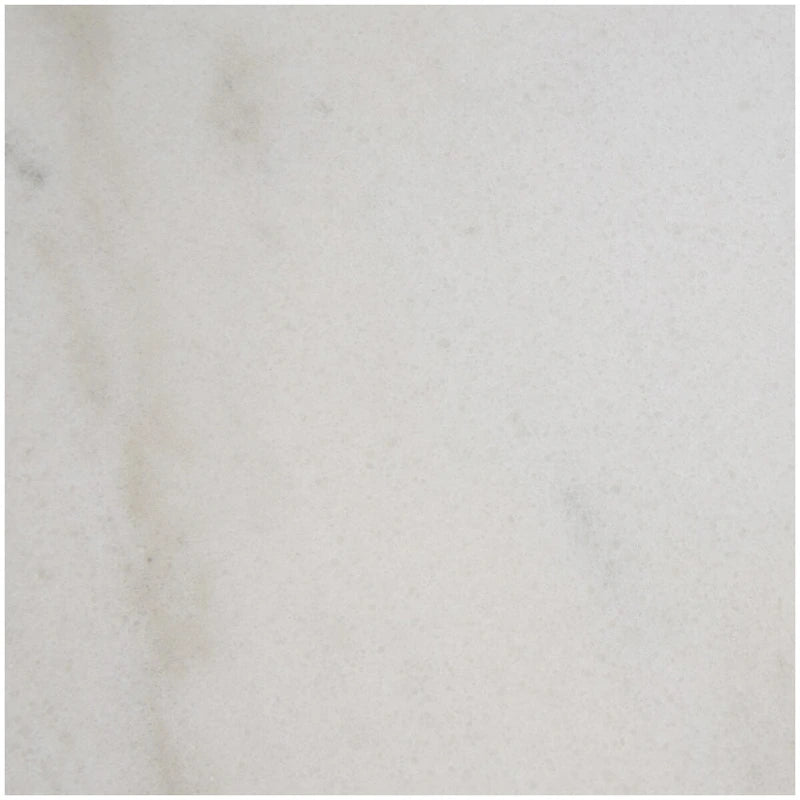 Table d'appoint géométrique en marbre blanc avec pied rectangulaire en métal doré